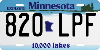 MN license plate 820LPF