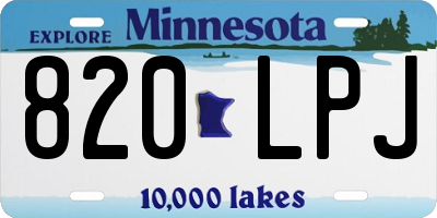 MN license plate 820LPJ