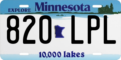 MN license plate 820LPL