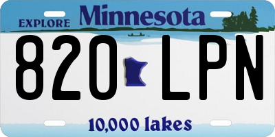 MN license plate 820LPN