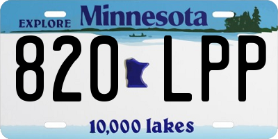 MN license plate 820LPP