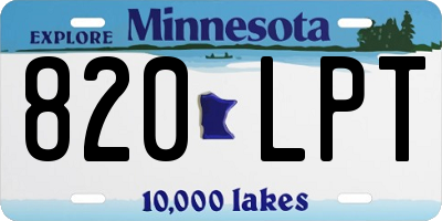 MN license plate 820LPT
