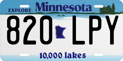 MN license plate 820LPY