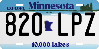MN license plate 820LPZ