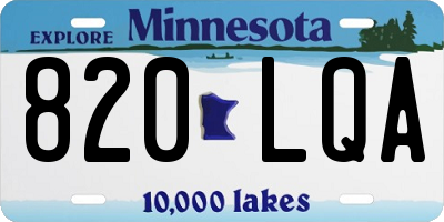 MN license plate 820LQA