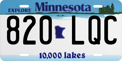 MN license plate 820LQC