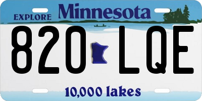 MN license plate 820LQE