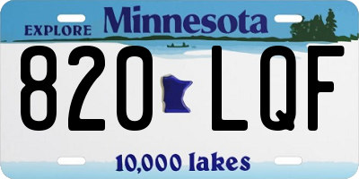 MN license plate 820LQF