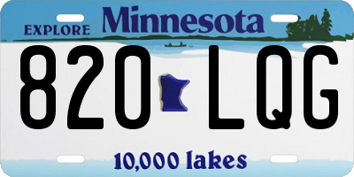 MN license plate 820LQG