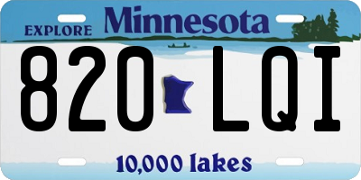 MN license plate 820LQI