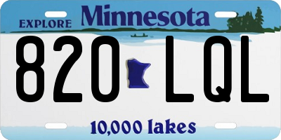 MN license plate 820LQL