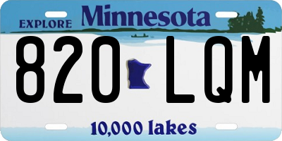 MN license plate 820LQM