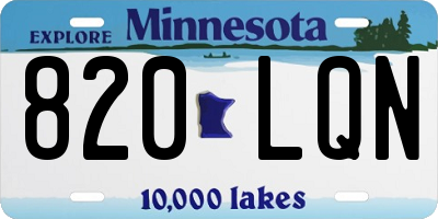 MN license plate 820LQN