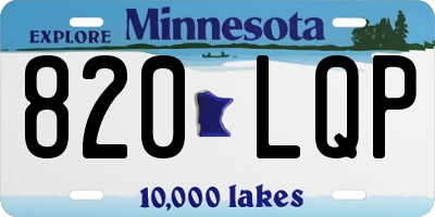 MN license plate 820LQP