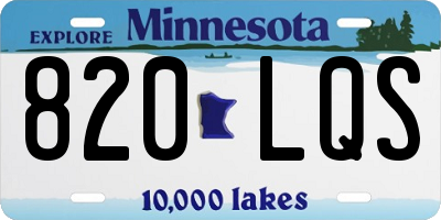 MN license plate 820LQS