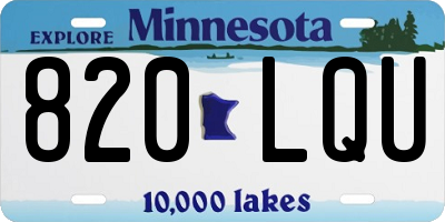 MN license plate 820LQU