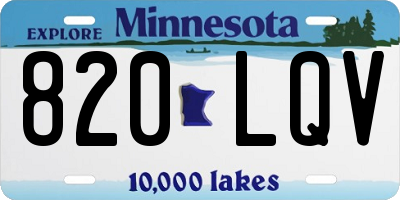 MN license plate 820LQV
