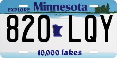 MN license plate 820LQY