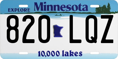 MN license plate 820LQZ