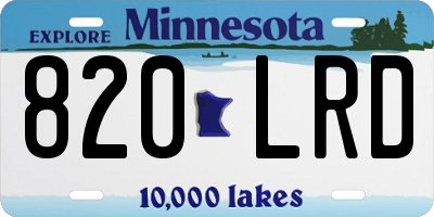 MN license plate 820LRD