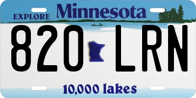 MN license plate 820LRN