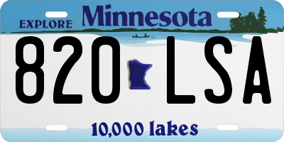 MN license plate 820LSA