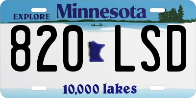 MN license plate 820LSD