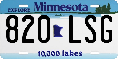 MN license plate 820LSG