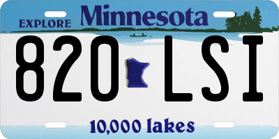 MN license plate 820LSI