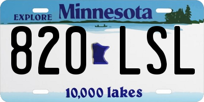 MN license plate 820LSL