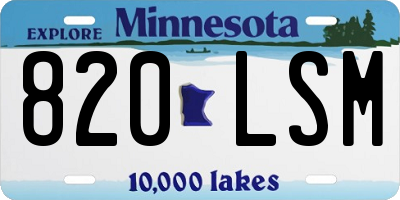 MN license plate 820LSM