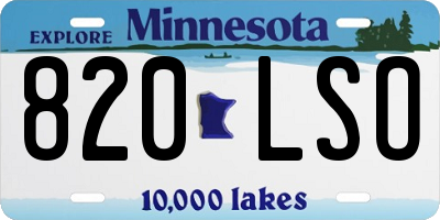 MN license plate 820LSO