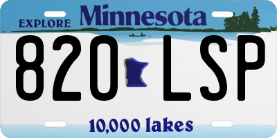 MN license plate 820LSP