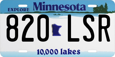 MN license plate 820LSR