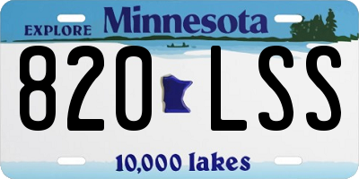 MN license plate 820LSS