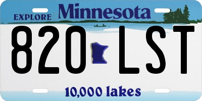 MN license plate 820LST