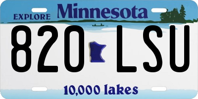 MN license plate 820LSU