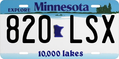 MN license plate 820LSX