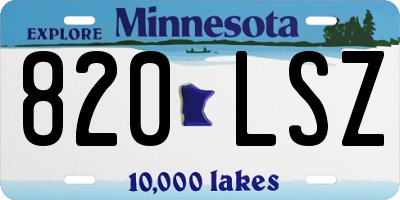 MN license plate 820LSZ