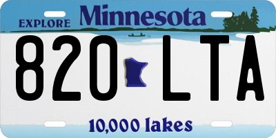 MN license plate 820LTA