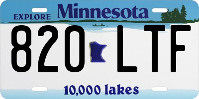 MN license plate 820LTF
