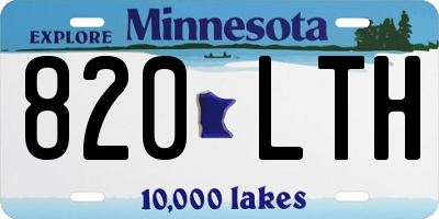 MN license plate 820LTH