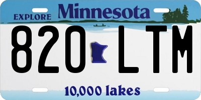MN license plate 820LTM