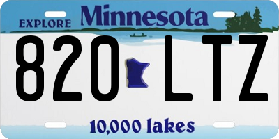 MN license plate 820LTZ