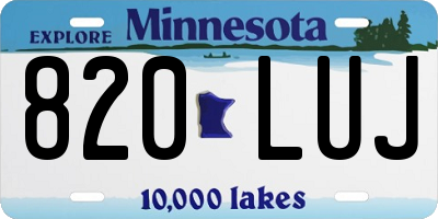 MN license plate 820LUJ