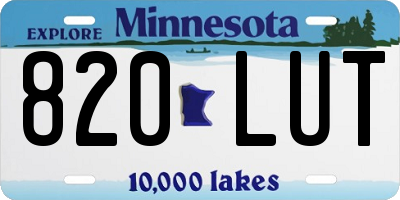 MN license plate 820LUT