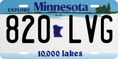 MN license plate 820LVG