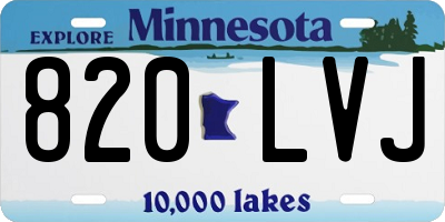 MN license plate 820LVJ
