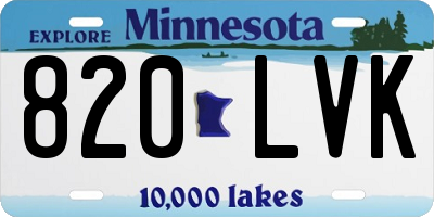 MN license plate 820LVK