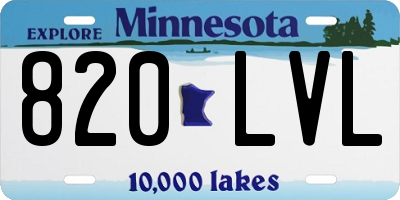 MN license plate 820LVL